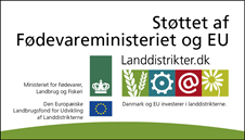 Logo med Støttet af Fødevareministeriet og EU